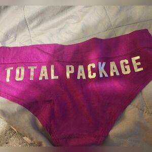PINK Victoria's Secret Hip Hugget Panty with 'TOTAL PACKAGE' Foil